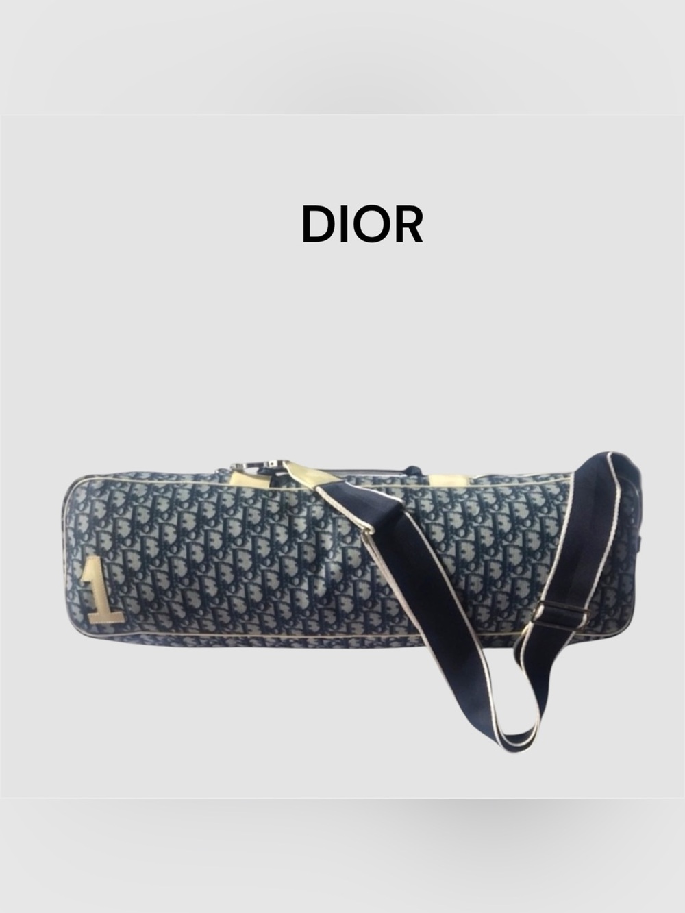 Dior Navy Monogram Shoulder Yoga Bag